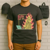 Emotionally Burnt Out Skeleton On Fire T-Shirt