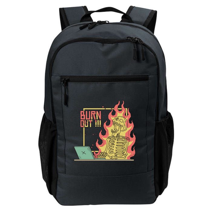 Emotionally Burnt Out Skeleton On Fire Backpack