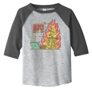 Emotionally Burnt Out Skeleton On Fire Toddler Fine Jersey T-Shirt