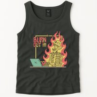 Emotionally Burnt Out Skeleton On Fire Tank Top