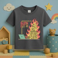 Emotionally Burnt Out Skeleton On Fire Toddler T-Shirt