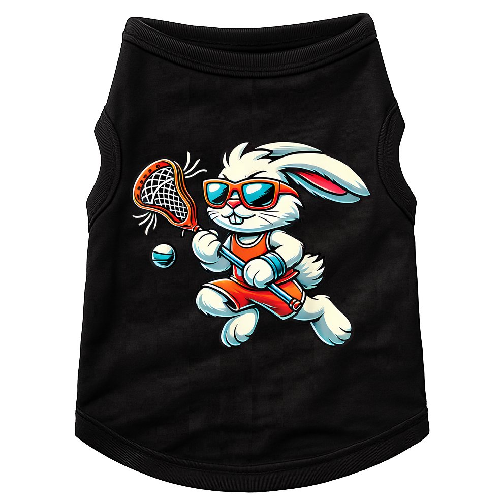 Easter Bunny Playing Lacrosse Cute Lacrosse Players Doggie Tank