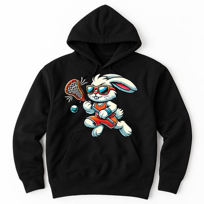 Easter Bunny Playing Lacrosse Cute Lacrosse Players Hoodie
