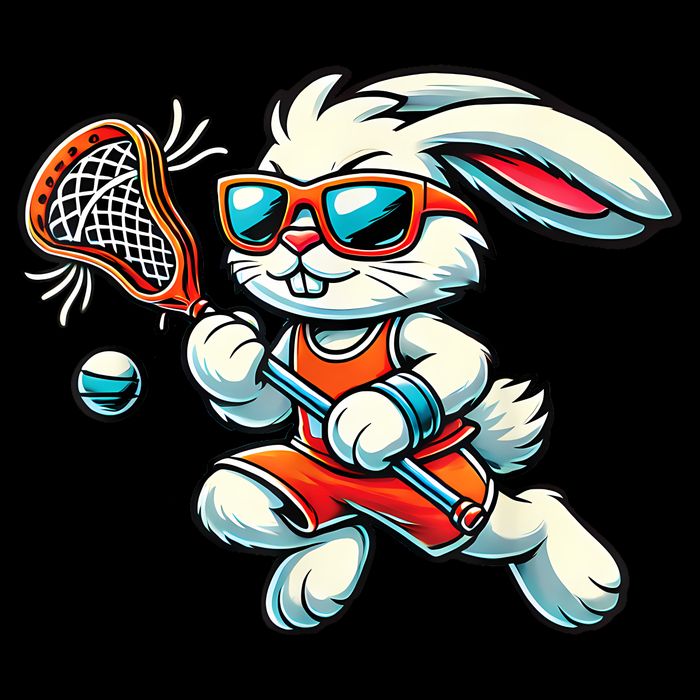 Easter Bunny Playing Lacrosse Cute Lacrosse Players Hoodie