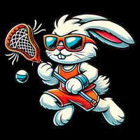 Easter Bunny Playing Lacrosse Cute Lacrosse Players Impact Tech Backpack