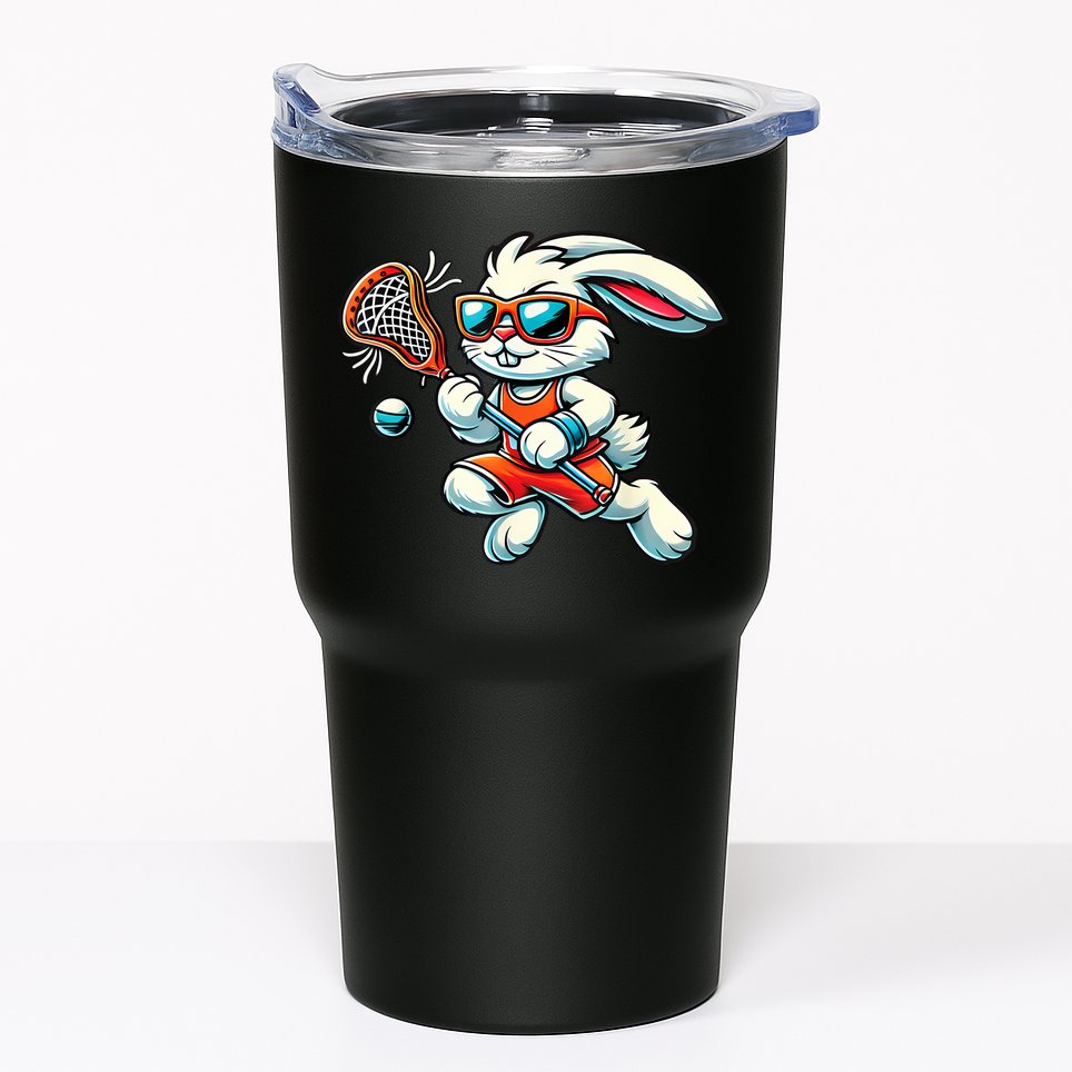 Easter Bunny Playing Lacrosse Cute Lacrosse Players Tumbler