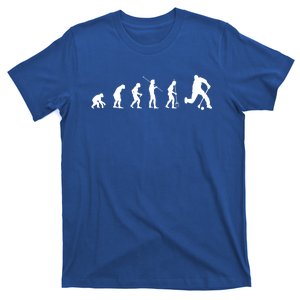 Evolution Broomball Player Broom Faceoff Ball Hockey Gift T-Shirt