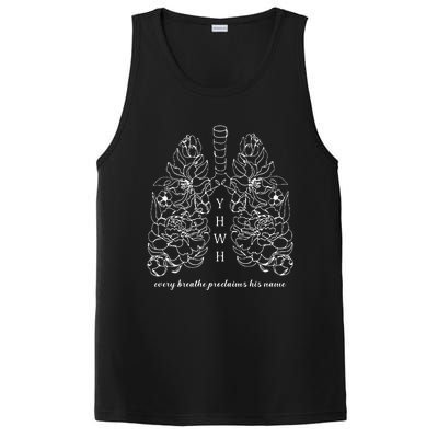 Every Breathe Proclaims His Name Yhwh Floral Lung PosiCharge Competitor Tank