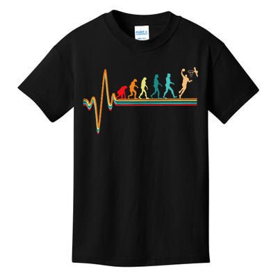 Evolution Basketball Player Ball Game Heartbeat Hoops Kids T-Shirt