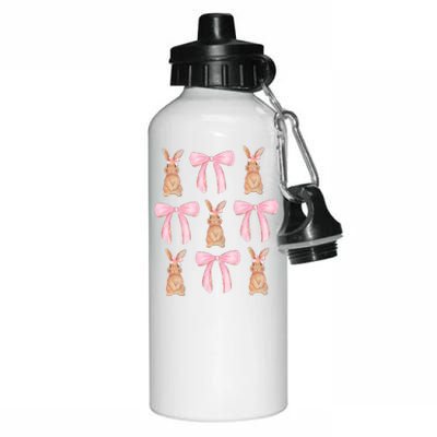 Easter Bunny Pink Bow Aluminum Water Bottle 