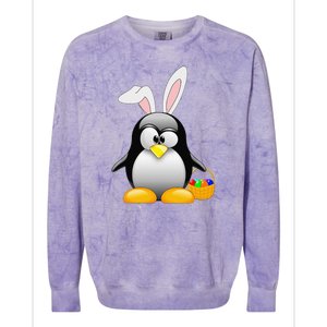 Easter Bunny Penguin Easter For,, Women Colorblast Crewneck Sweatshirt