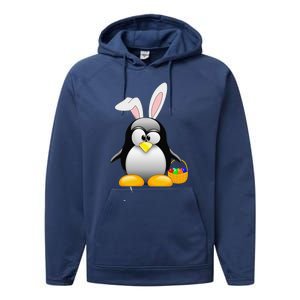 Easter Bunny Penguin Easter For,, Women Performance Fleece Hoodie