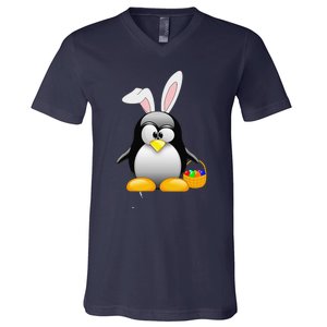 Easter Bunny Penguin Easter For,, Women V-Neck T-Shirt