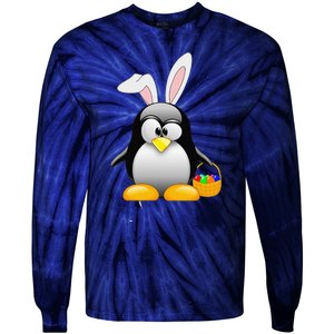 Easter Bunny Penguin Easter For,, Women Tie-Dye Long Sleeve Shirt