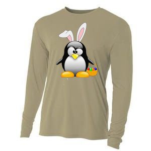 Easter Bunny Penguin Easter For,, Women Cooling Performance Long Sleeve Crew