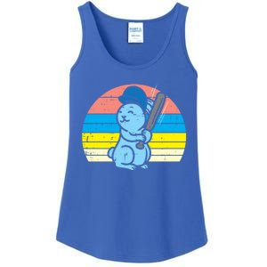 Easter Bunny Playing Baseball Retro Sports Gift Ladies Essential Tank