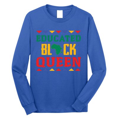 Educated Black Queen Dashiki Wauconda Funny Gift Pride Gift Long Sleeve Shirt