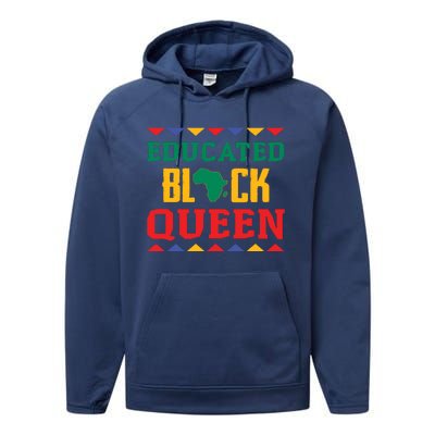 Educated Black Queen Dashiki Wauconda Funny Gift Pride Gift Performance Fleece Hoodie