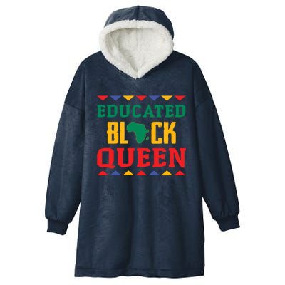 Educated Black Queen Dashiki Wauconda Funny Gift Pride Gift Hooded Wearable Blanket