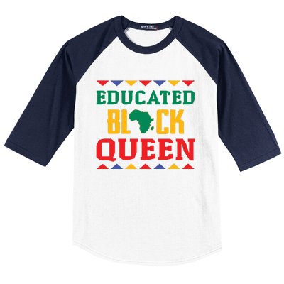 Educated Black Queen Dashiki Wauconda Funny Gift Pride Gift Baseball Sleeve Shirt