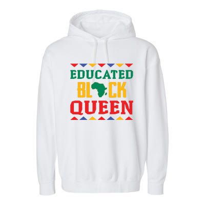 Educated Black Queen Dashiki Wauconda Funny Gift Pride Gift Garment-Dyed Fleece Hoodie