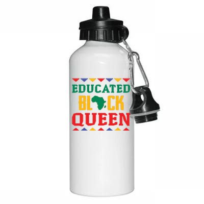 Educated Black Queen Dashiki Wauconda Funny Gift Pride Gift Aluminum Water Bottle