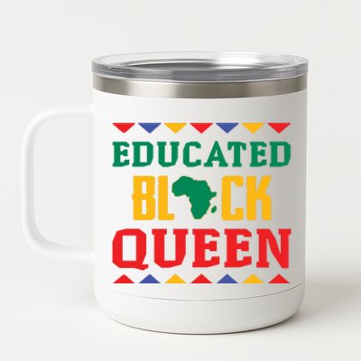 Educated Black Queen Dashiki Wauconda Funny Gift Pride Gift 12 oz Stainless Steel Tumbler Cup