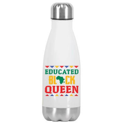 Educated Black Queen Dashiki Wauconda Funny Gift Pride Gift Stainless Steel Insulated Water Bottle