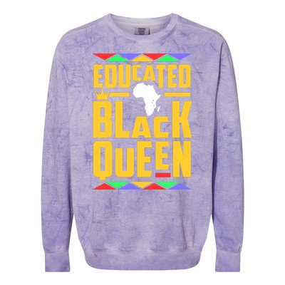 Educated Black Queen History Month African Woman Colorblast Crewneck Sweatshirt