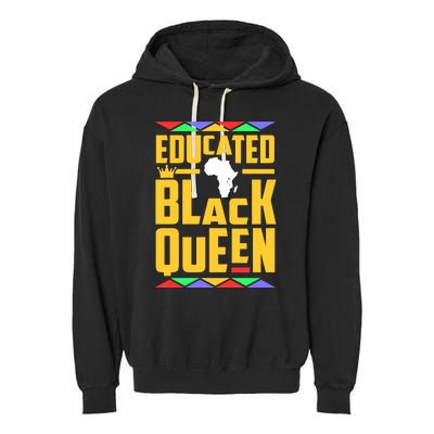 Educated Black Queen History Month African Woman Garment-Dyed Fleece Hoodie