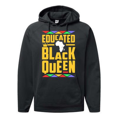 Educated Black Queen History Month African Woman Performance Fleece Hoodie