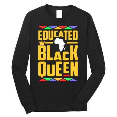 Educated Black Queen History Month African Woman Long Sleeve Shirt