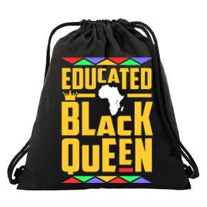 Educated Black Queen History Month African Woman Drawstring Bag