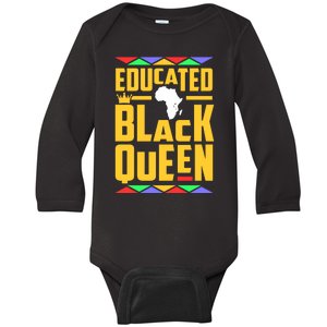 Educated Black Queen History Month African Woman Baby Long Sleeve Bodysuit