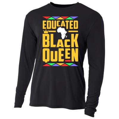 Educated Black Queen History Month African Woman Cooling Performance Long Sleeve Crew