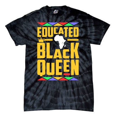 Educated Black Queen History Month African Woman Tie-Dye T-Shirt