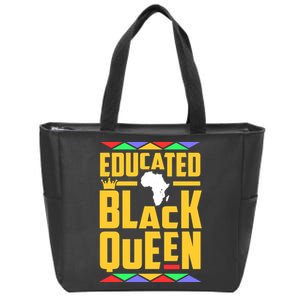 Educated Black Queen History Month African Woman Zip Tote Bag