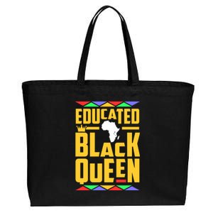 Educated Black Queen History Month African Woman Cotton Canvas Jumbo Tote