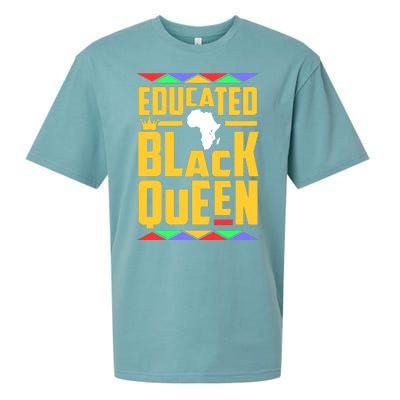 Educated Black Queen History Month African Woman Sueded Cloud Jersey T-Shirt