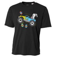 Easter Bunny Riding Monster Truck Cute Boy Cooling Performance Crew T-Shirt