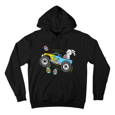 Easter Bunny Riding Monster Truck Cute Boy Hoodie