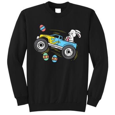 Easter Bunny Riding Monster Truck Cute Boy Sweatshirt