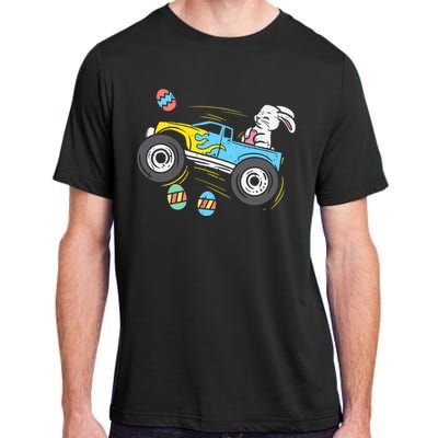 Easter Bunny Riding Monster Truck Cute Boy Adult ChromaSoft Performance T-Shirt