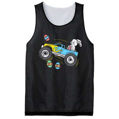 Easter Bunny Riding Monster Truck Cute Boy Mesh Reversible Basketball Jersey Tank