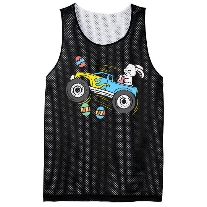 Easter Bunny Riding Monster Truck Cute Boy Mesh Reversible Basketball Jersey Tank