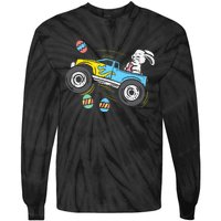 Easter Bunny Riding Monster Truck Cute Boy Tie-Dye Long Sleeve Shirt