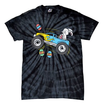 Easter Bunny Riding Monster Truck Cute Boy Tie-Dye T-Shirt