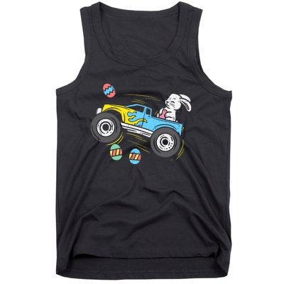 Easter Bunny Riding Monster Truck Cute Boy Tank Top