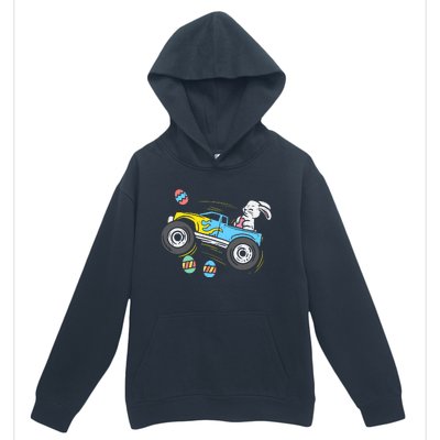 Easter Bunny Riding Monster Truck Cute Boy Urban Pullover Hoodie