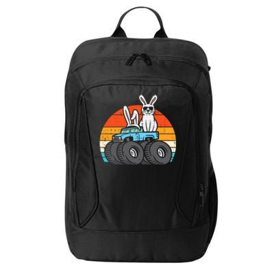 Easter Bunny Rabbit Monster Trucks Retro Boy City Backpack